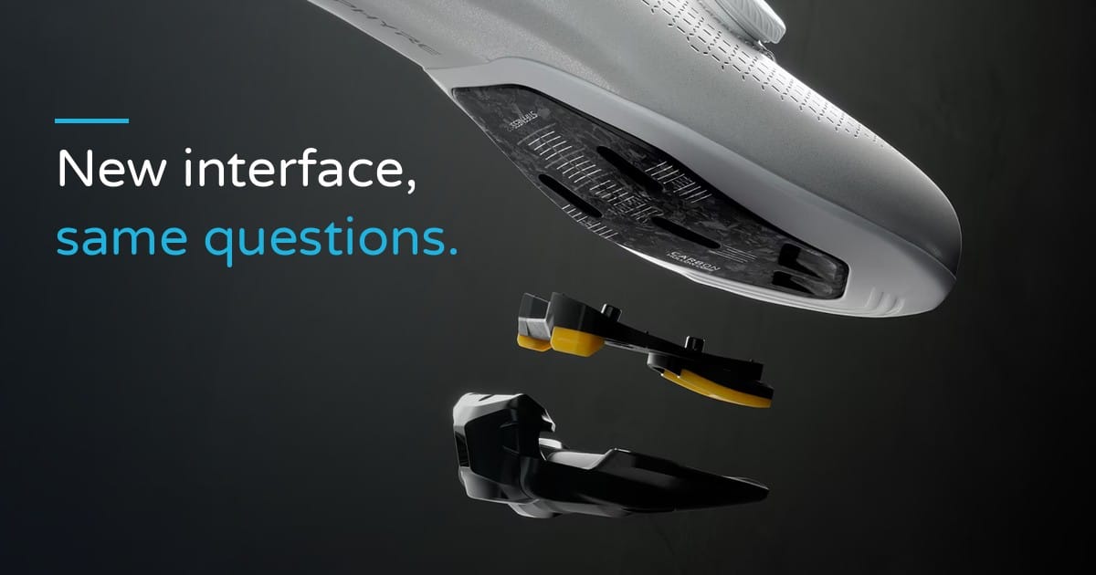 Shimano SPD-SLR shoe, cleat and pedal shown separately